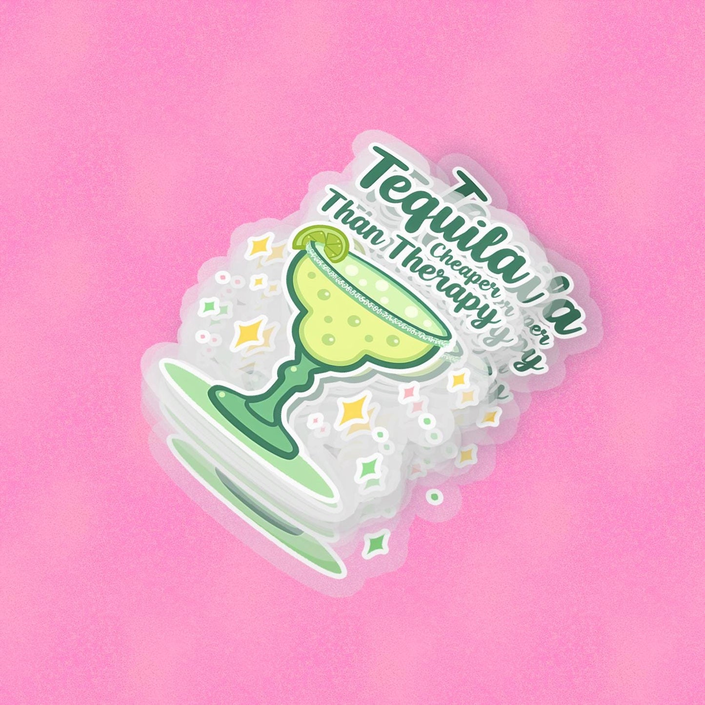 Tequila Therapy 2.5'' Vinyl Sticker – (Glitter/Holographic or Glossy)