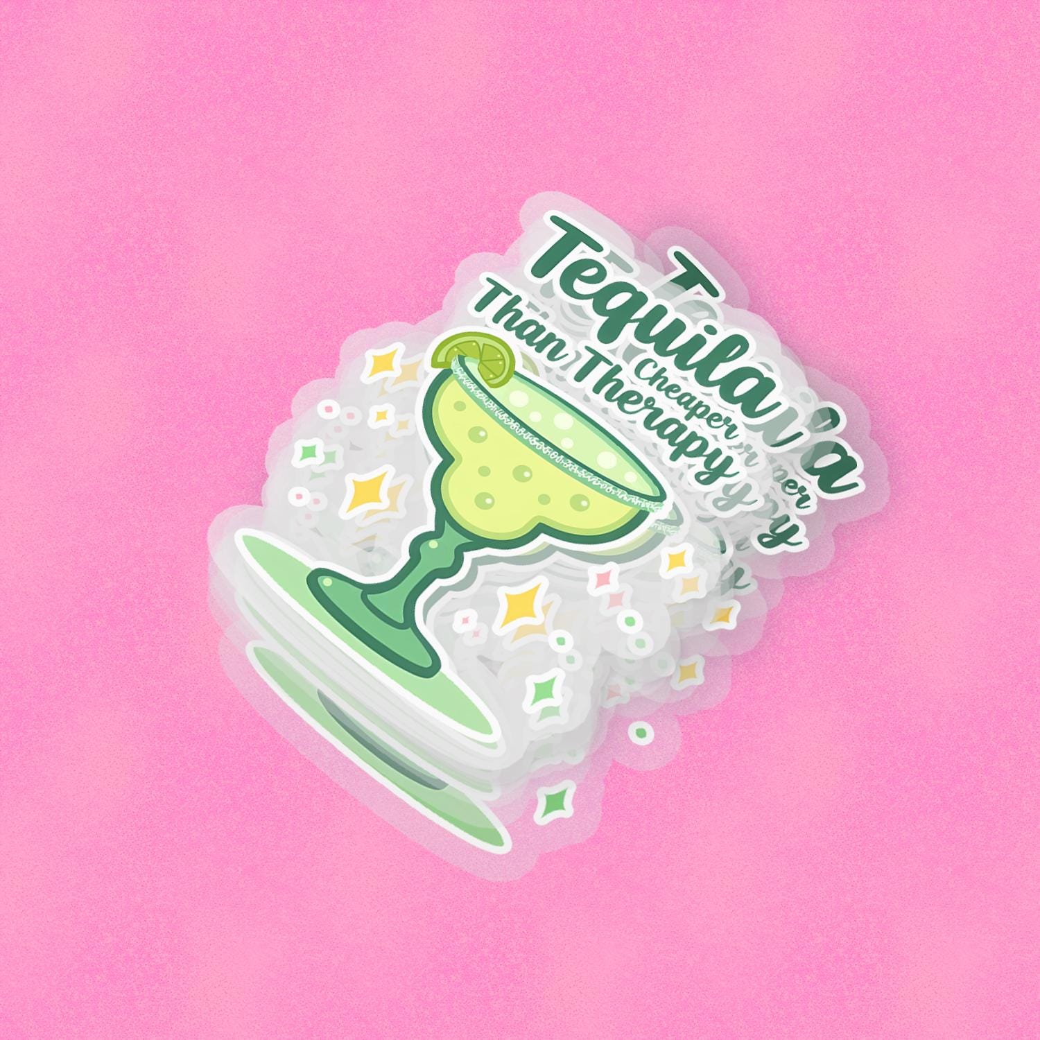 Tequila Therapy 2.5'' Vinyl Sticker – (Glitter/Holographic or Glossy)
