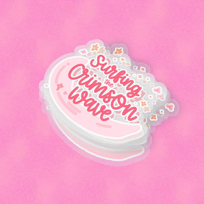 Crimson Wave 2.5'' Vinyl Sticker –  (Glitter/Holographic or Glossy)