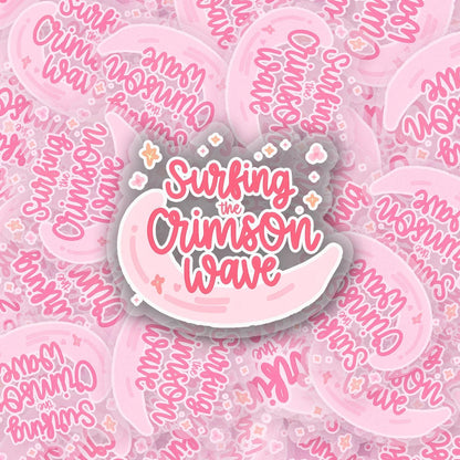 Crimson Wave 2.5'' Vinyl Sticker –  (Glitter/Holographic or Glossy)