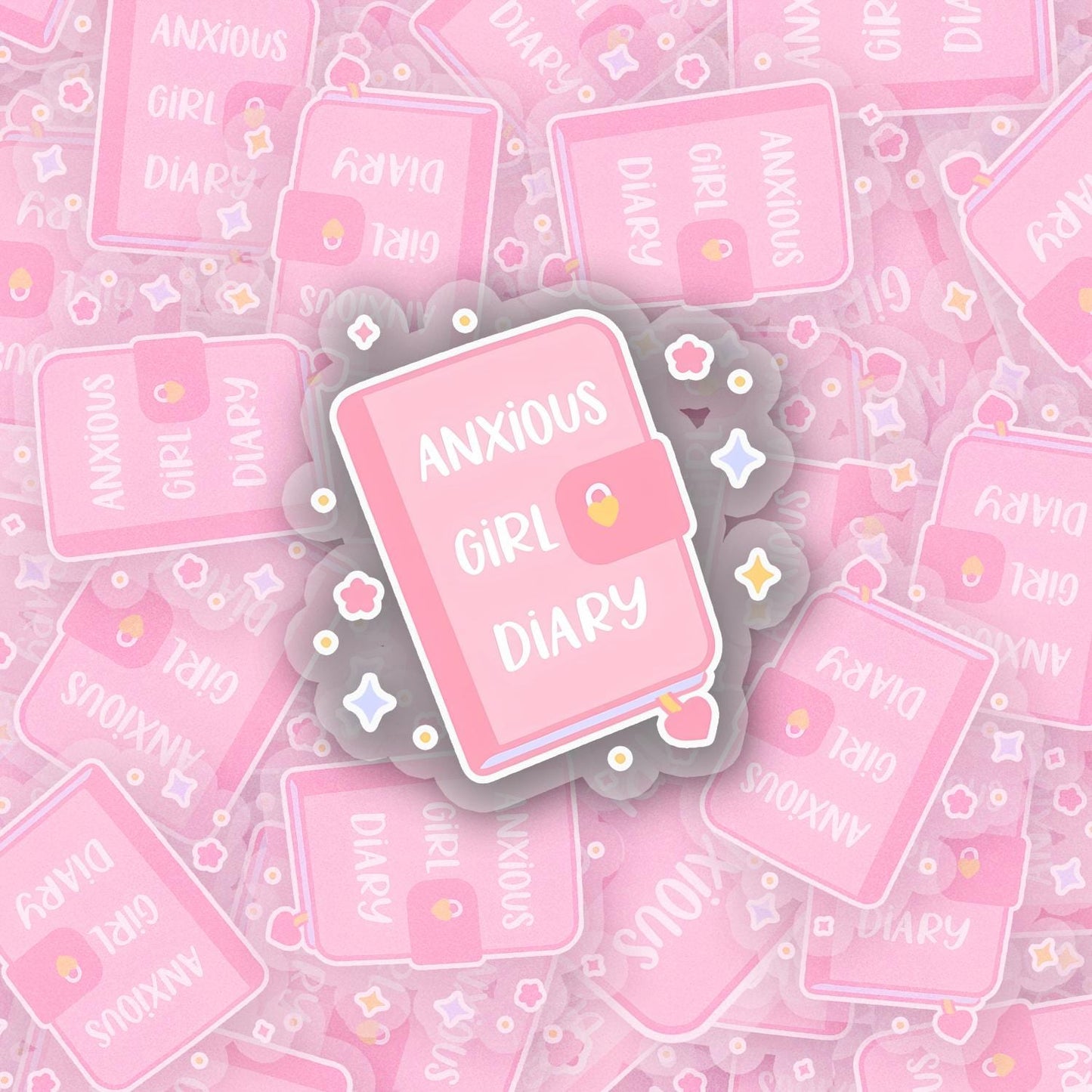 Anxious Girl Diary 2.5'' Vinyl Sticker –  (Glitter/Holographic or Glossy)