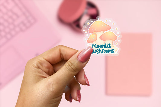 Moonlight Mushrooms 2.5'' Vinyl Sticker –  (Glitter/Holographic or Glossy)