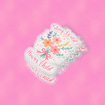 Stay Wild Flower Child 2.5'' Vinyl Sticker –  (Glitter/Holographic or Glossy)