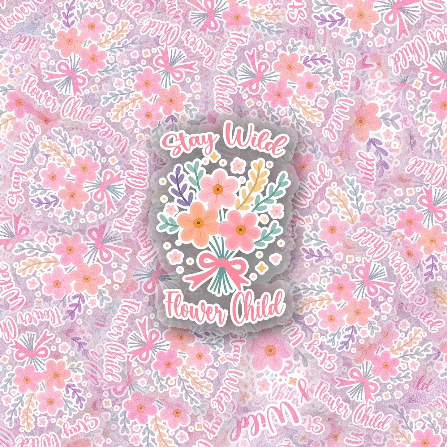 Stay Wild Flower Child 2.5'' Vinyl Sticker –  (Glitter/Holographic or Glossy)
