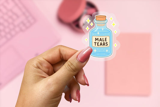Male Tears 2.5'' Vinyl Sticker –  (Glitter/Holographic or Glossy)