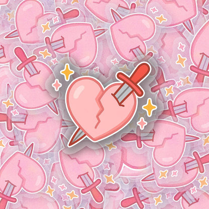 BrokenHeart 2.5'' Vinyl Sticker –  (Glitter/Holographic or Glossy)