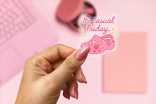 Casual Friday 2.5'' Vinyl Sticker –  (Glitter/Holographic or Glossy)