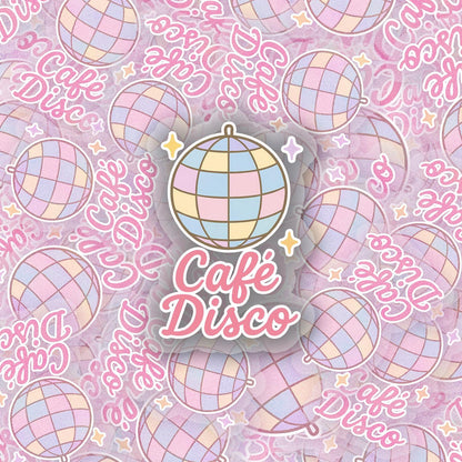 Cafe Disco 2.5'' Vinyl Sticker –  (Glitter/Holographic or Glossy)