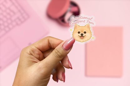 Emotional Support Pom V2 2.5'' Vinyl Sticker – (Glitter/Holographic or Glossy)