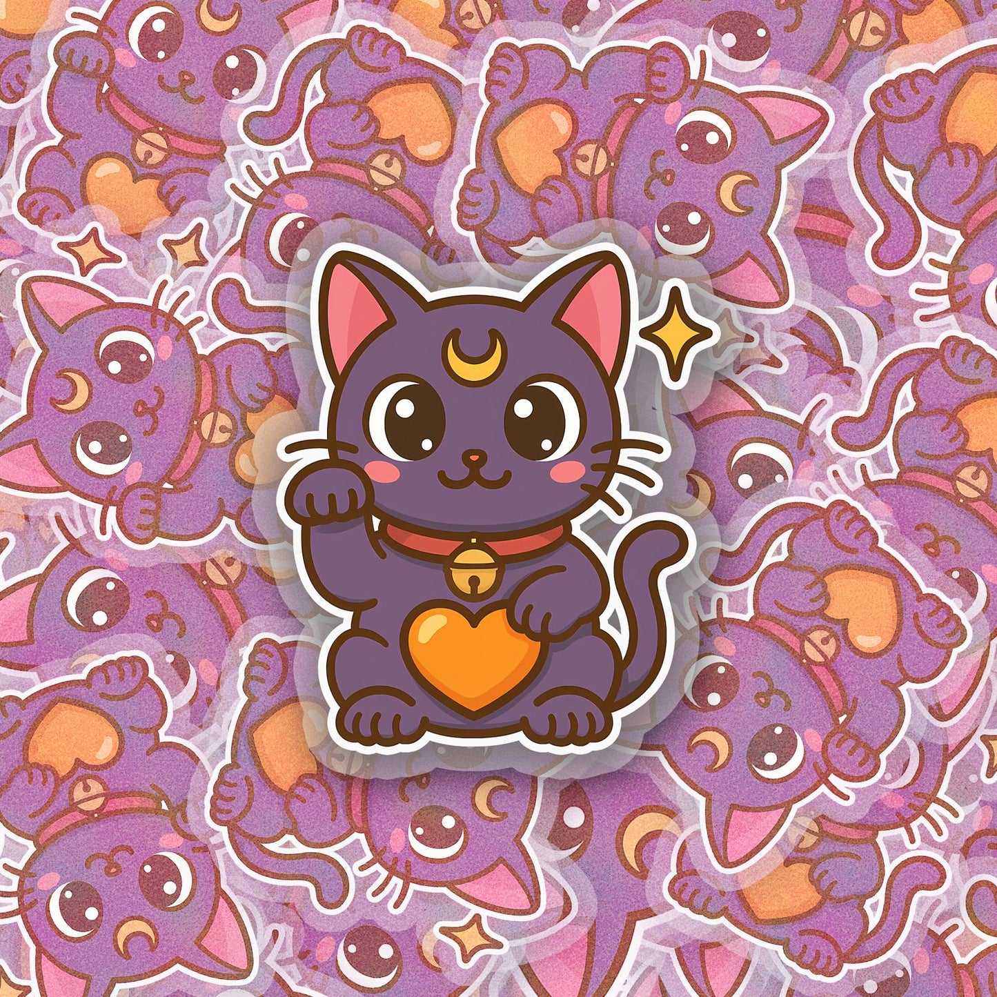 Black Magical Kitty 2.5'' Vinyl Sticker –  (Glitter/Holographic or Glossy)