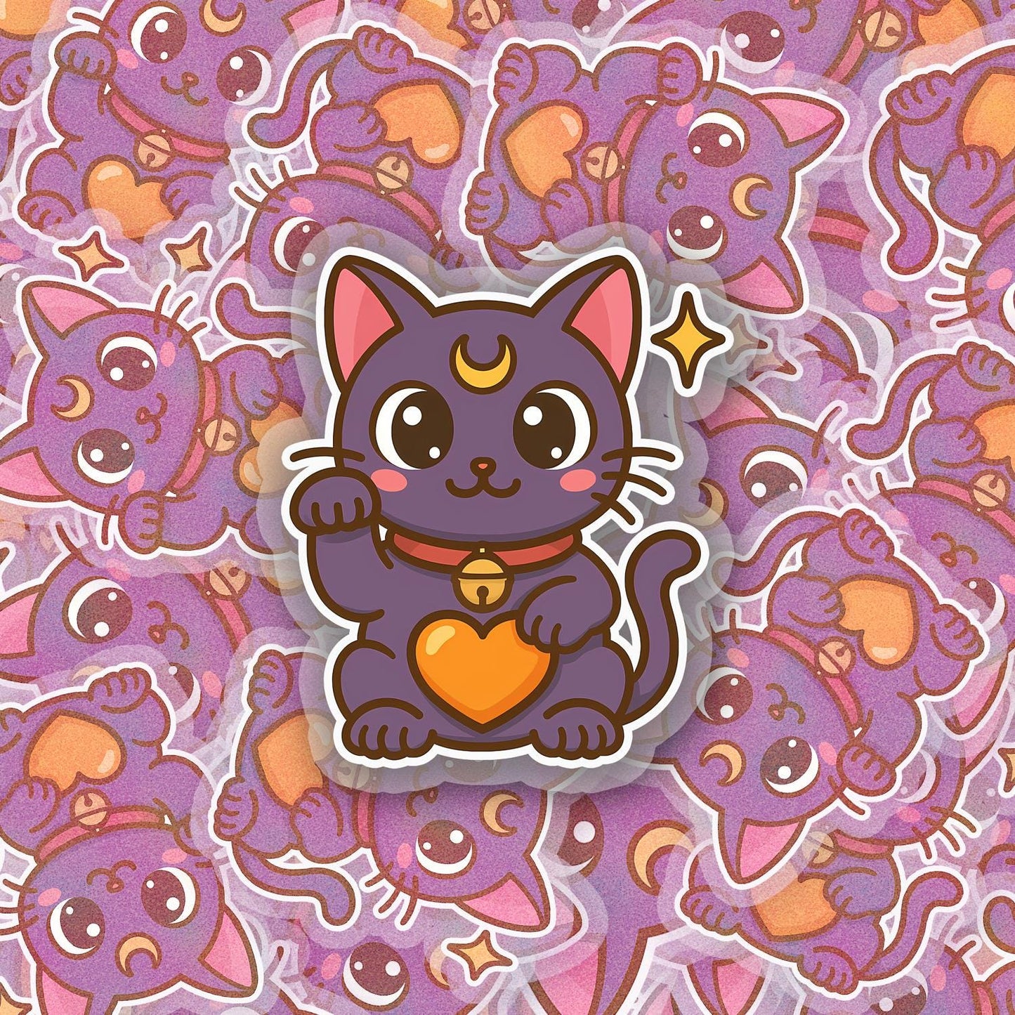 Black Magical Kitty 2.5'' Vinyl Sticker – (Glitter/Holographic or Glossy)