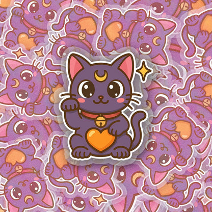 Black Magical Kitty 2.5'' Vinyl Sticker – (Glitter/Holographic or Glossy)