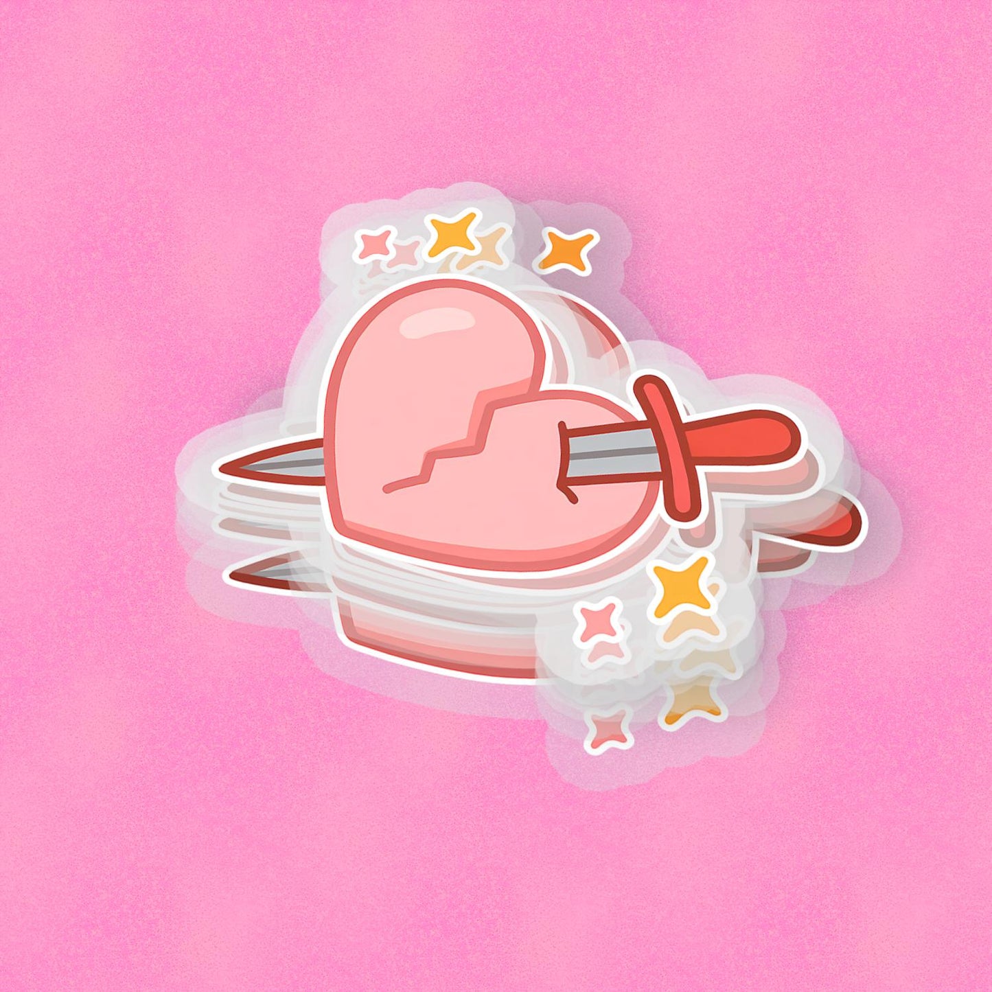 BrokenHeart 2.5'' Vinyl Sticker –  (Glitter/Holographic or Glossy)