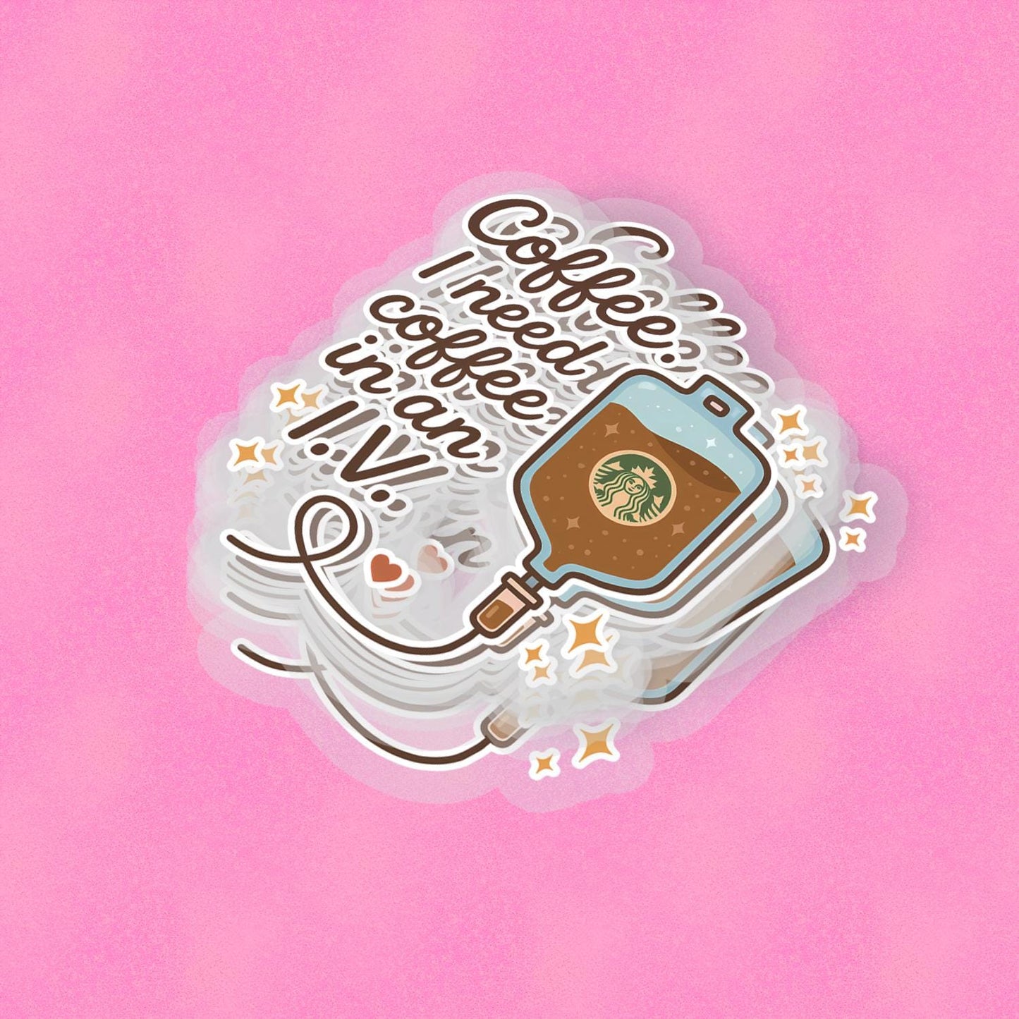 Coffee IV 2.5'' Vinyl Sticker –  (Glitter/Holographic or Glossy)