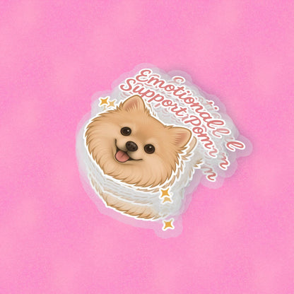 Emotional Support Pom V2  2.5'' Vinyl Sticker –  (Glitter/Holographic or Glossy)