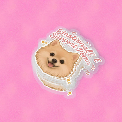 Emotional Support Pom V2 2.5'' Vinyl Sticker – (Glitter/Holographic or Glossy)