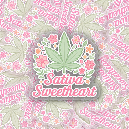Sativa Sweetheart 2.5'' Vinyl Sticker –  (Glitter/Holographic or Glossy)