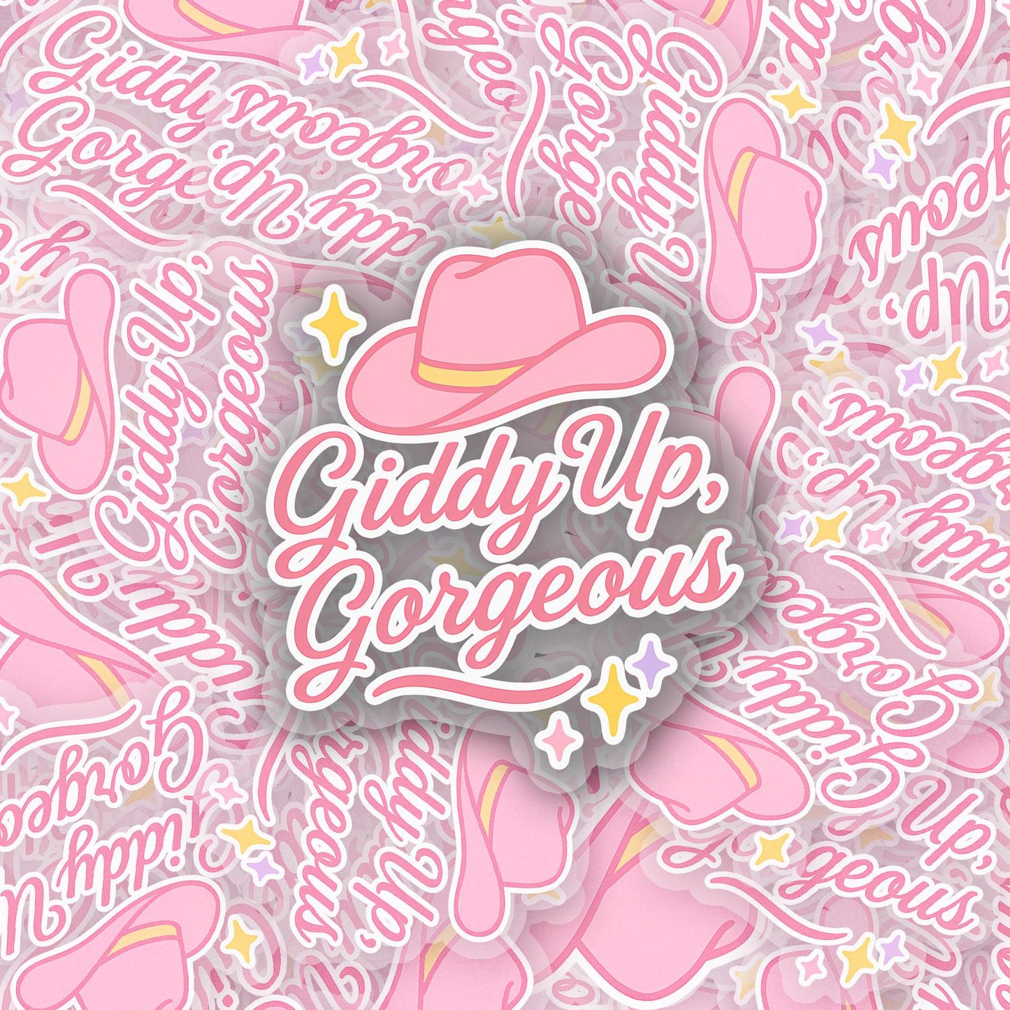 Giddy Up! 2.5'' Vinyl Sticker –  (Glitter/Holographic or Glossy)