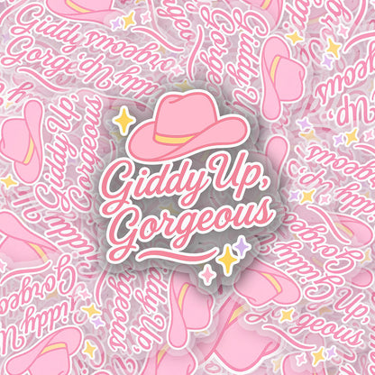 Giddy Up! 2.5'' Vinyl Sticker –  (Glitter/Holographic or Glossy)