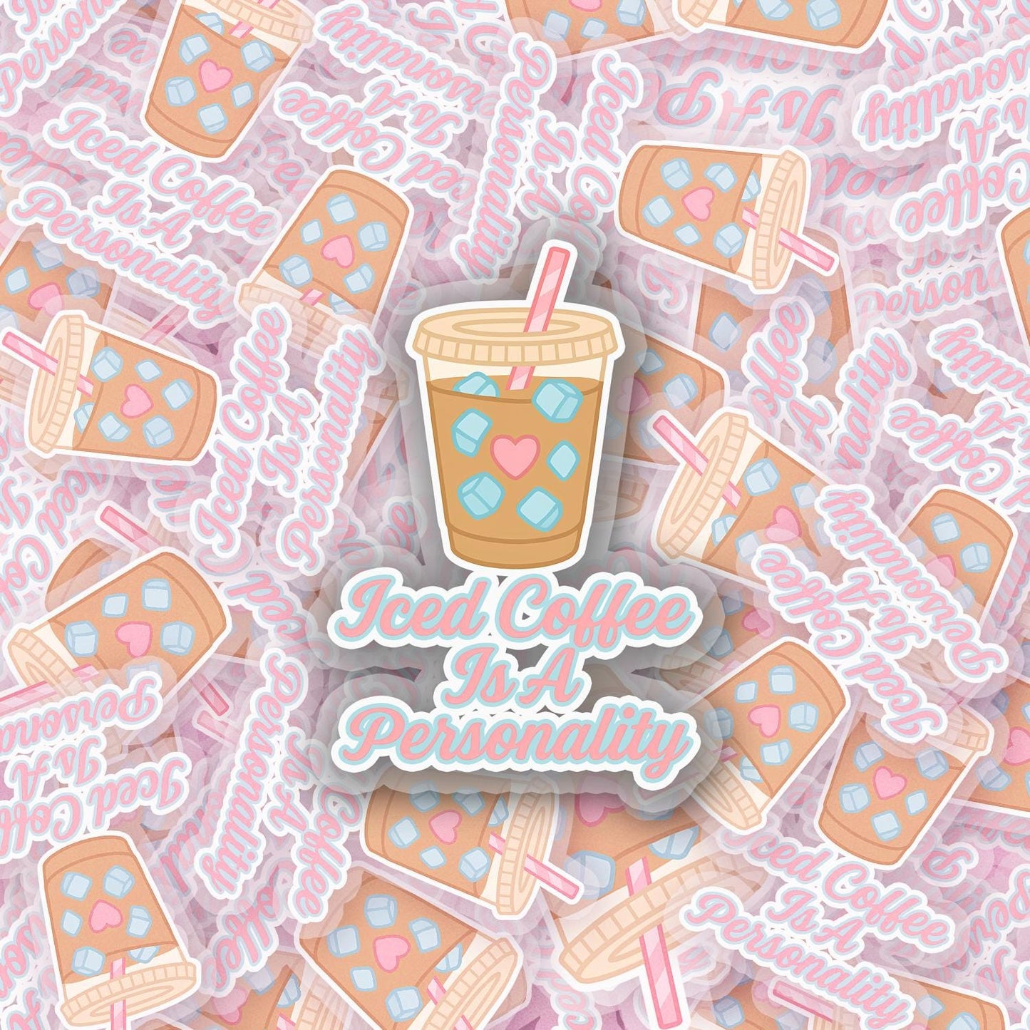 Iced Coffee 2.5'' Vinyl Sticker – (Glitter/Holographic or Glossy)