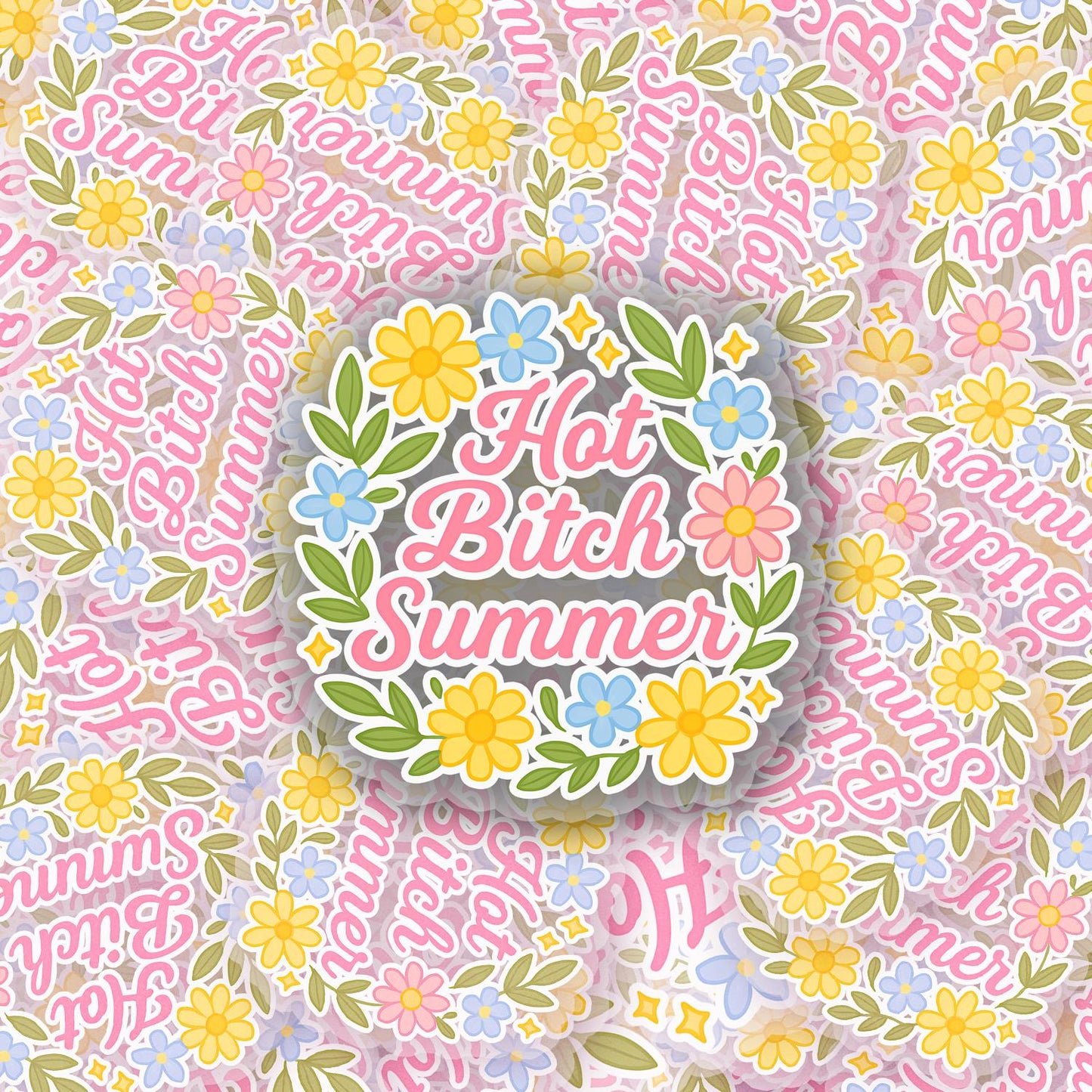 Hot B*tch Summer 2.5'' Vinyl Sticker –  (Glitter/Holographic or Glossy)