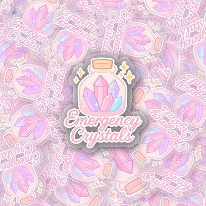 Emergency Crystals 2.5'' Vinyl Sticker –  (Glitter/Holographic or Glossy)