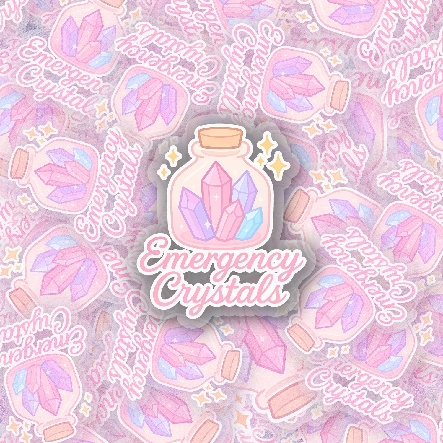Emergency Crystals 2.5'' Vinyl Sticker – (Glitter/Holographic or Glossy)