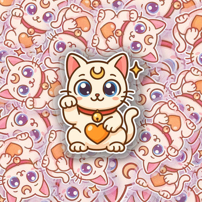 White Magical Kitty 2.5'' Vinyl Sticker –  (Glitter/Holographic or Glossy)