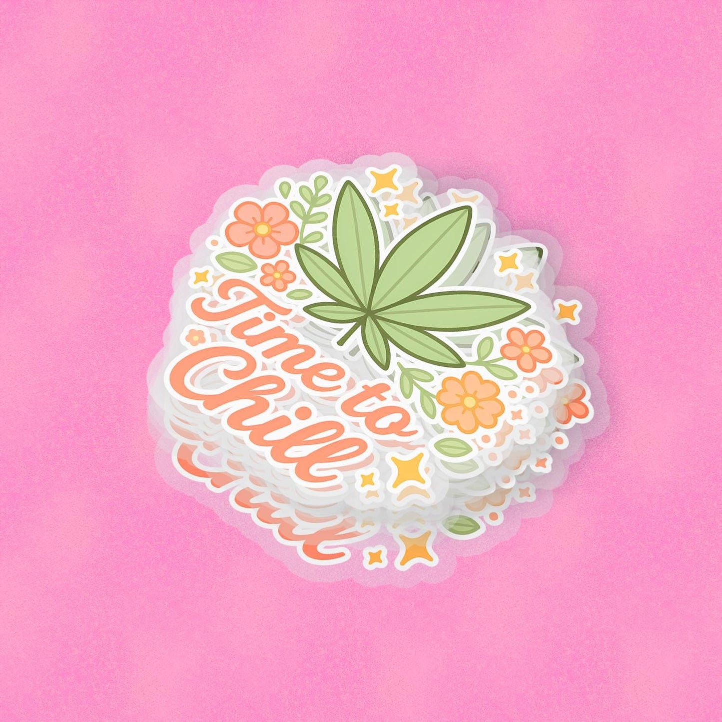 Time to Chill 2.5'' Vinyl Sticker –  (Glitter/Holographic or Glossy)