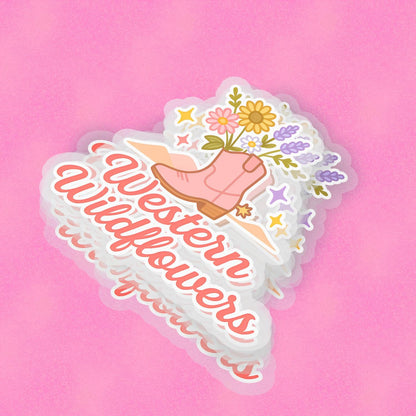 Western Wildflowers 2.5'' Vinyl Sticker –  (Glitter/Holographic or Glossy)