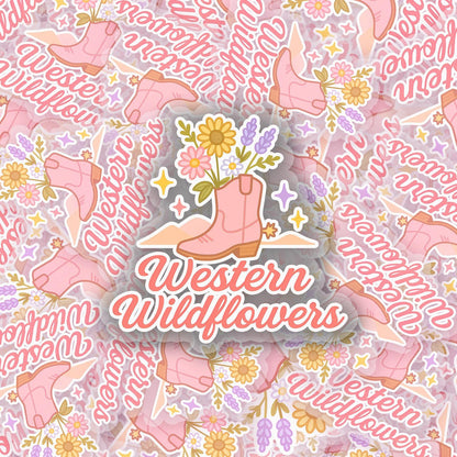 Western Wildflowers 2.5'' Vinyl Sticker –  (Glitter/Holographic or Glossy)