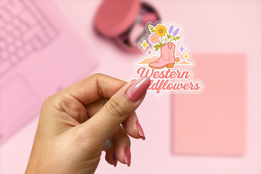 Western Wildflowers 2.5'' Vinyl Sticker –  (Glitter/Holographic or Glossy)