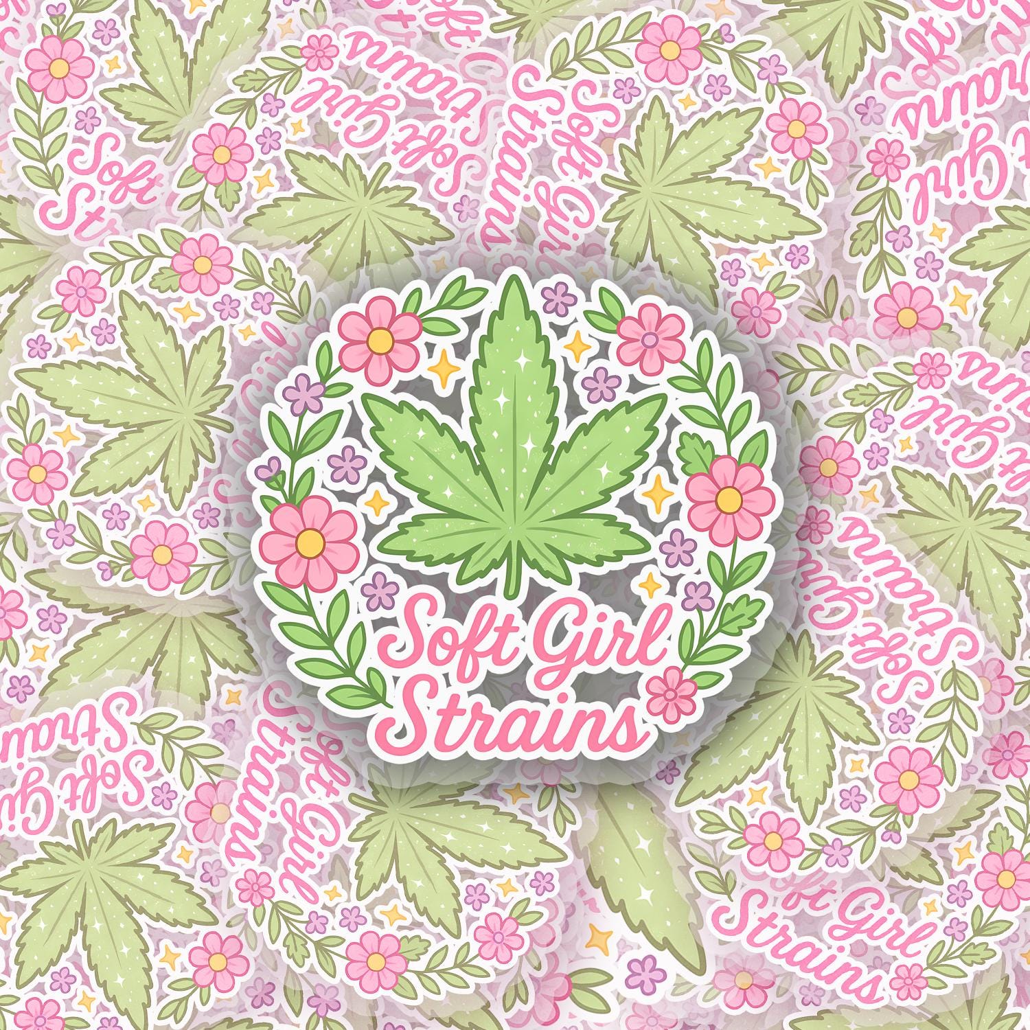 Soft Girl Strains 2.5'' Vinyl Sticker – (Glitter/Holographic or Glossy)