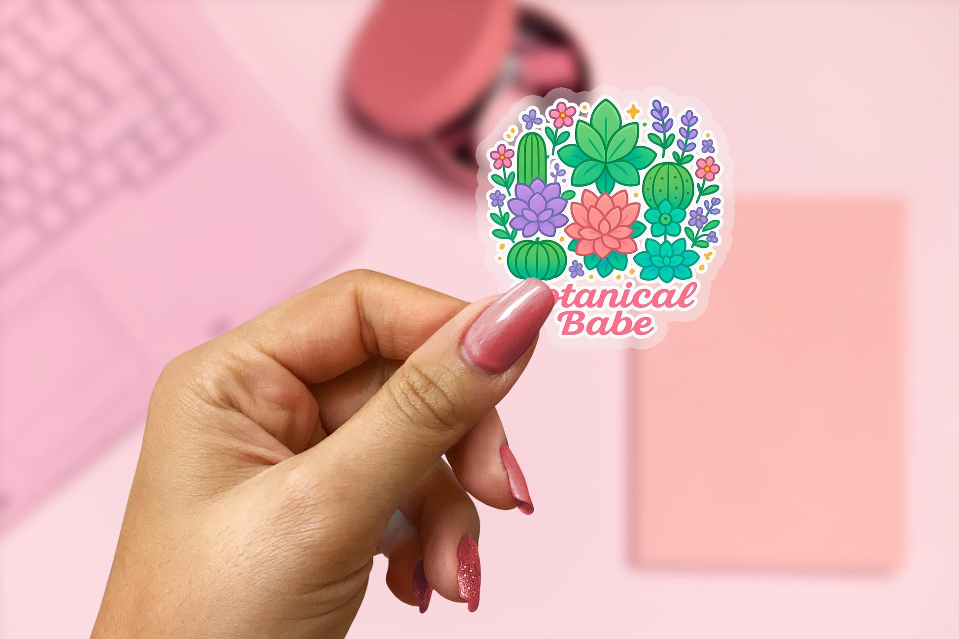 Botanical Babe 2.5'' Vinyl Sticker – (Glitter/Holographic or Glossy)