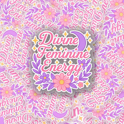 Divine Feminine Energy 2.5'' Vinyl Sticker –  (Glitter/Holographic or Glossy)