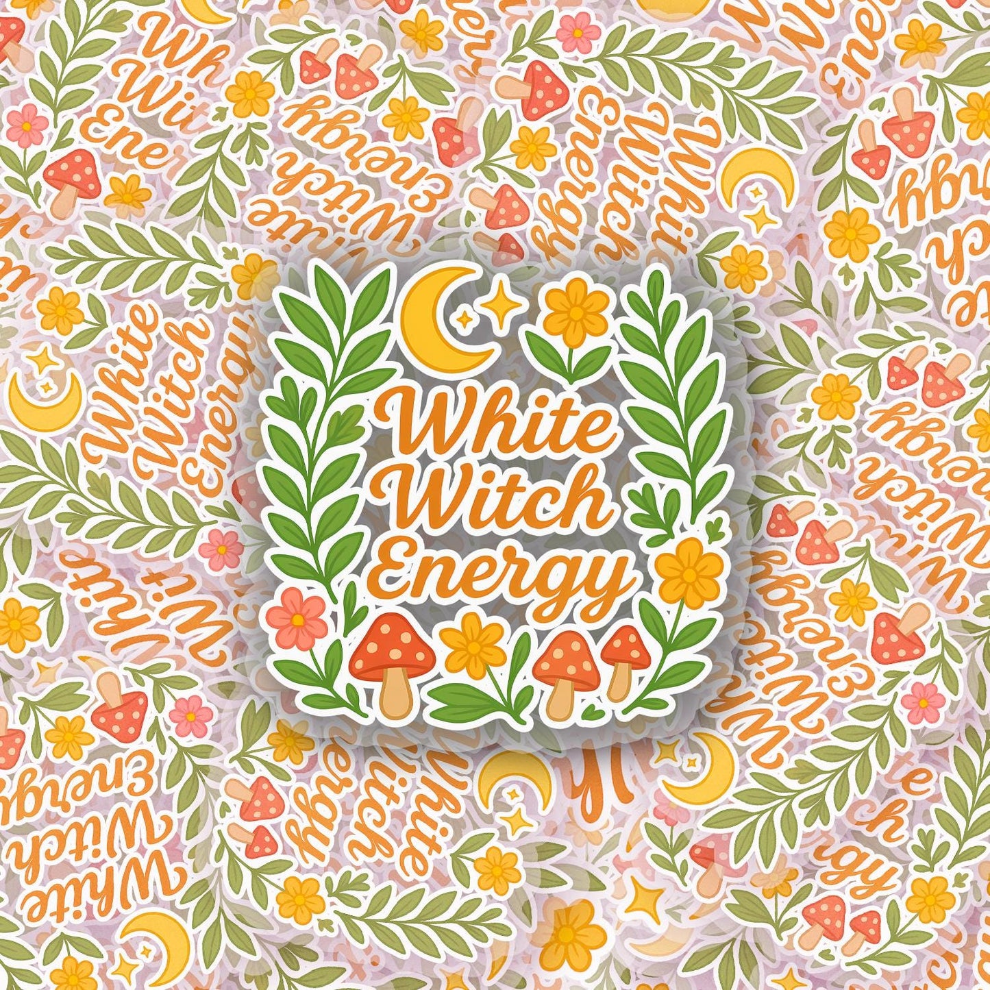 White Witch Energy 2.5'' Vinyl Sticker –  (Glitter/Holographic or Glossy)