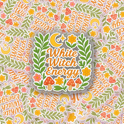 White Witch Energy 2.5'' Vinyl Sticker –  (Glitter/Holographic or Glossy)
