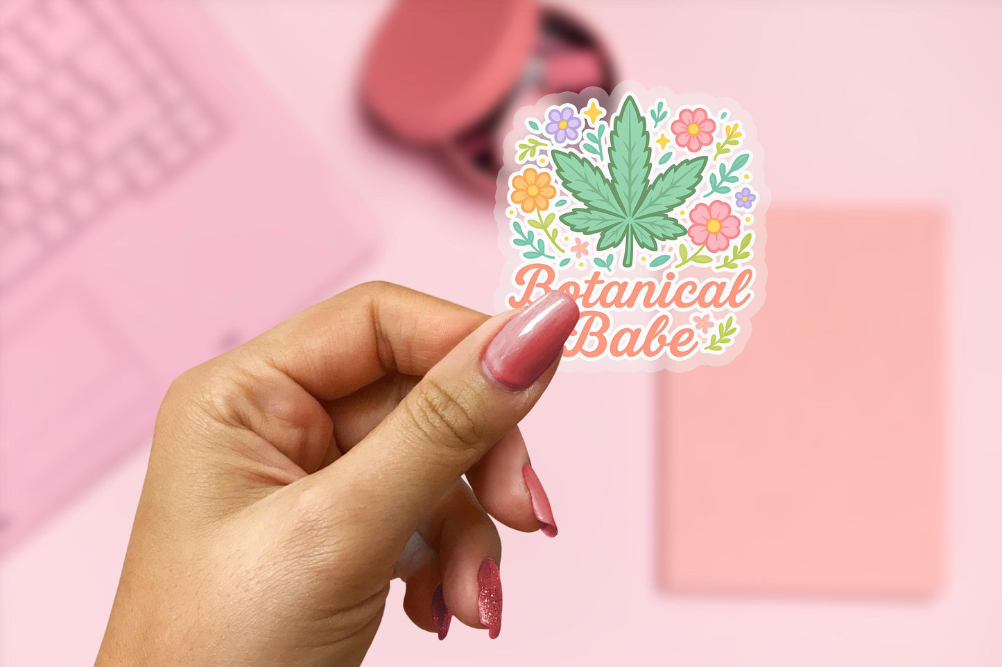 Botanical Babe V2 2.5'' Vinyl Sticker – (Glitter/Holographic or Glossy)