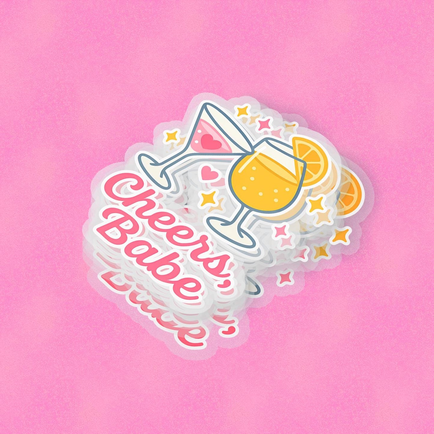 Cheers Babe 2.5'' Vinyl Sticker – (Glitter/Holographic or Glossy)