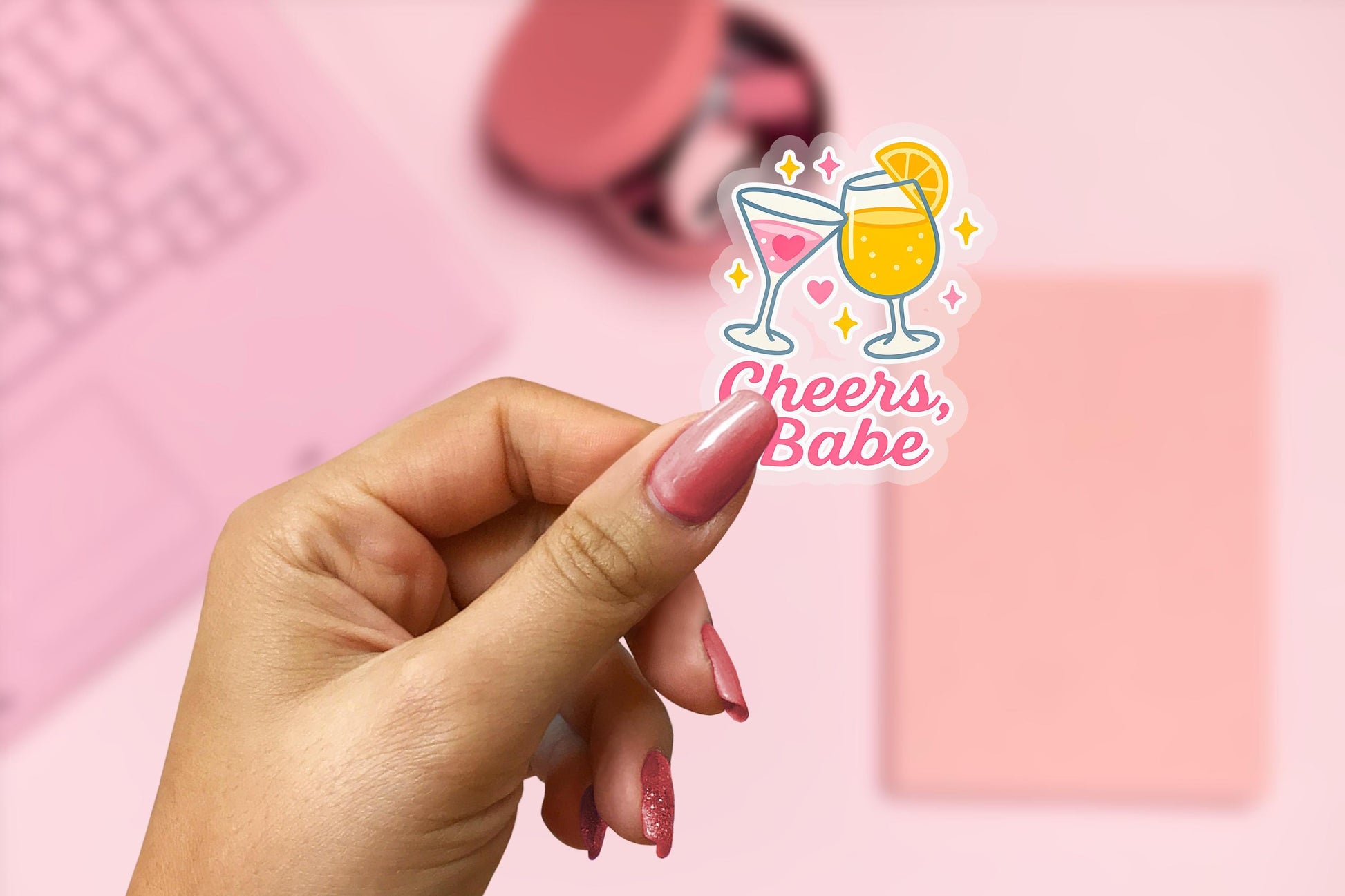 Cheers Babe 2.5'' Vinyl Sticker – (Glitter/Holographic or Glossy)
