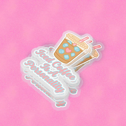 Iced Coffee 2.5'' Vinyl Sticker – (Glitter/Holographic or Glossy)