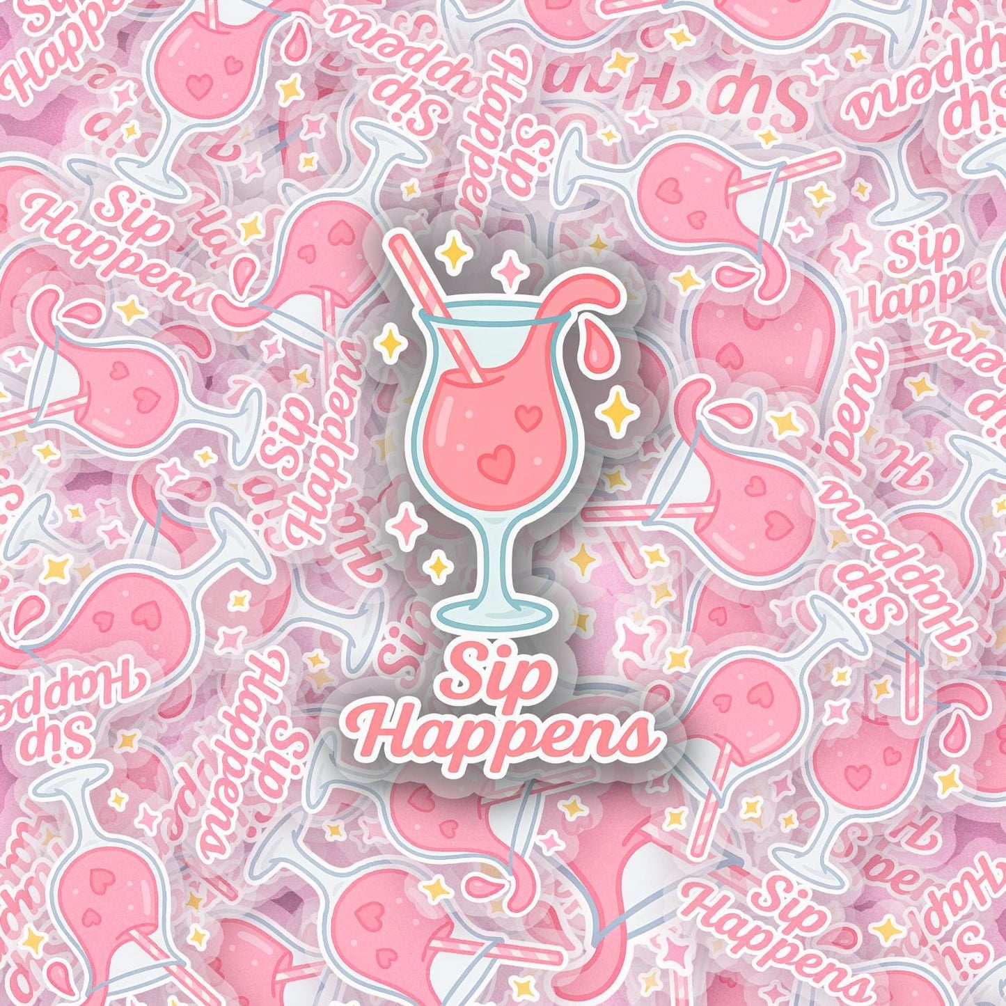 Sip Happen 2.5'' Vinyl Sticker – (Glitter/Holographic or Glossy)