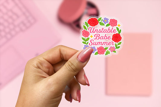 Unstable Babe Summer 2.5'' Vinyl Sticker –  (Glitter/Holographic or Glossy)