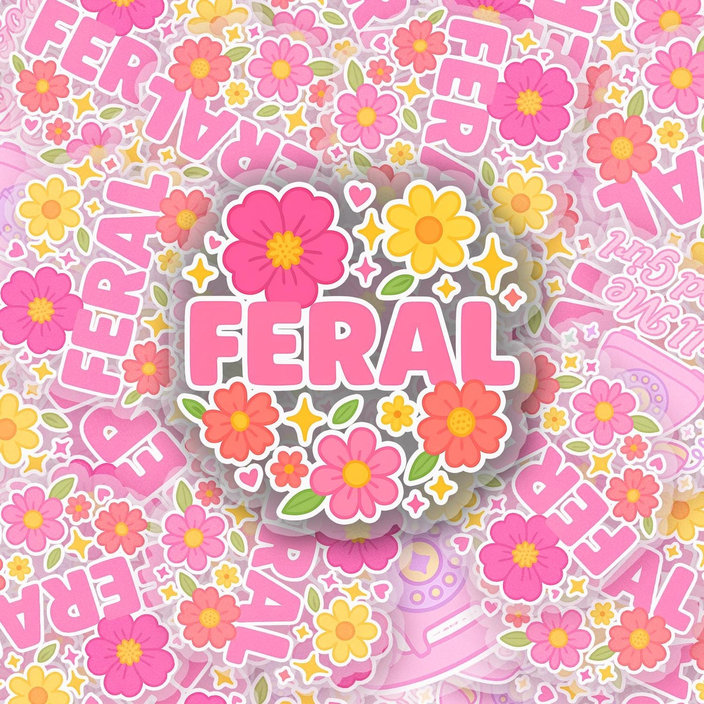 FERAL 2.5'' Vinyl Sticker –  (Glitter/Holographic or Glossy)