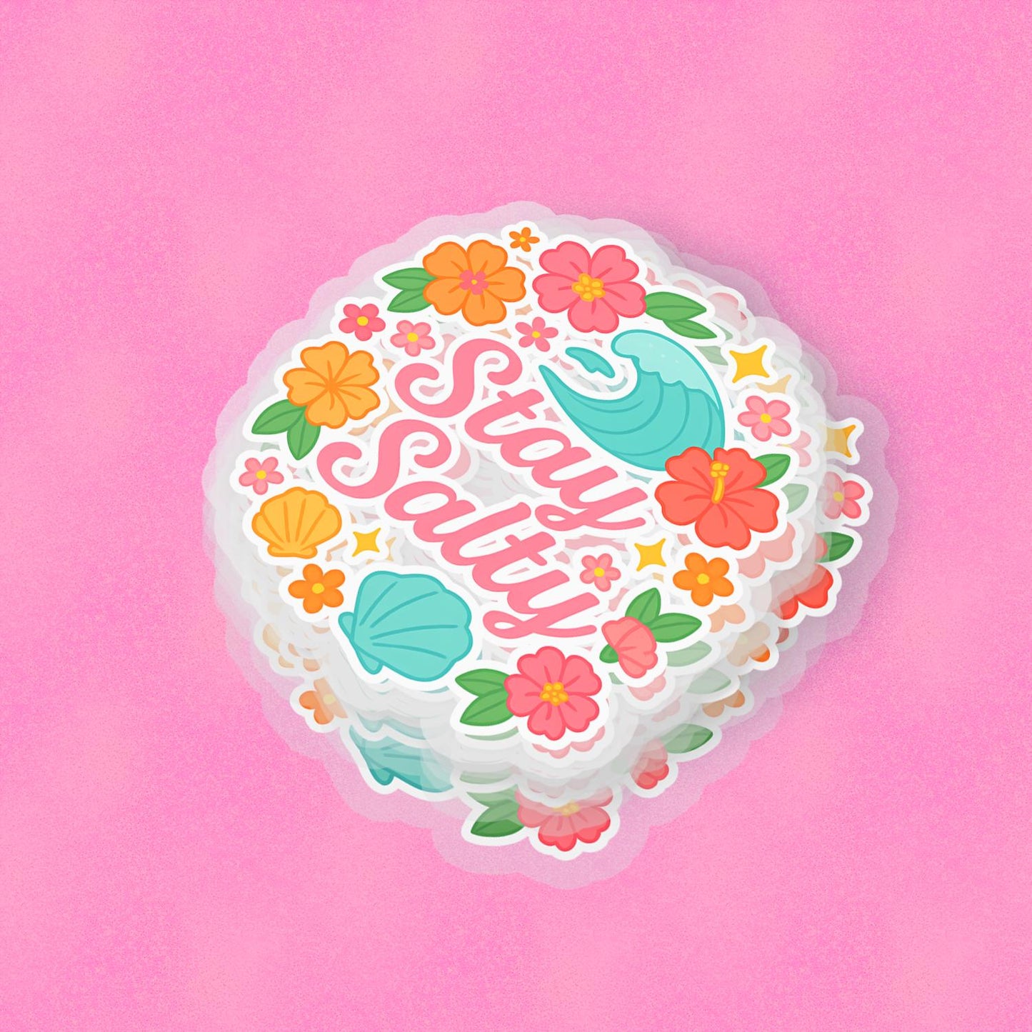 Stay Salty 2.5'' Vinyl Sticker –  (Glitter/Holographic or Glossy)