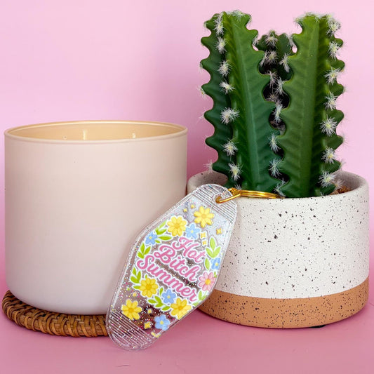 Keychain Hot Summer B*tch | Acrylic Motel Keychain | Unstable Babes Club