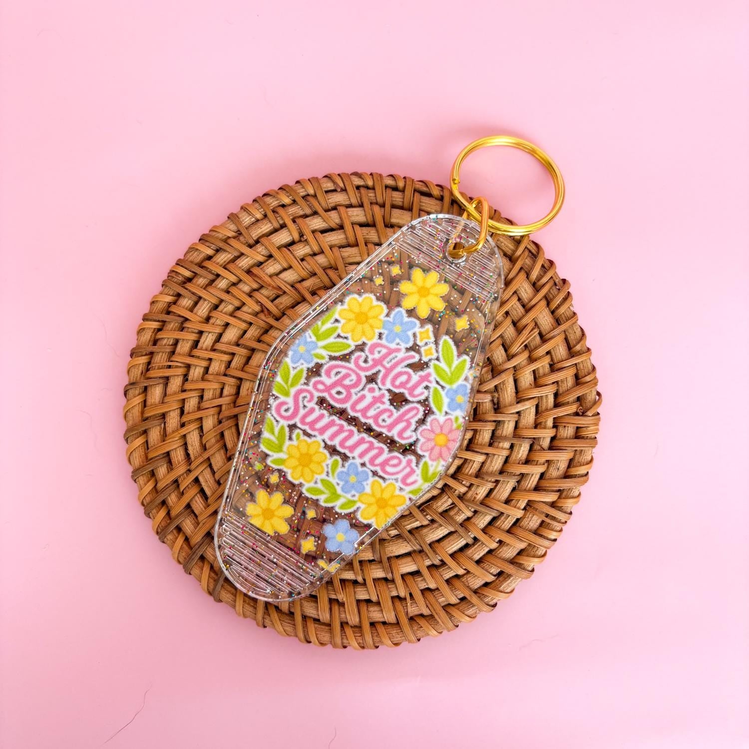 Keychain Hot Summer B*tch | Acrylic Motel Keychain | Unstable Babes Club