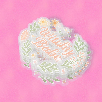 Witchy Babe 2.5'' Vinyl Sticker – (Glitter/Holographic or Glossy)