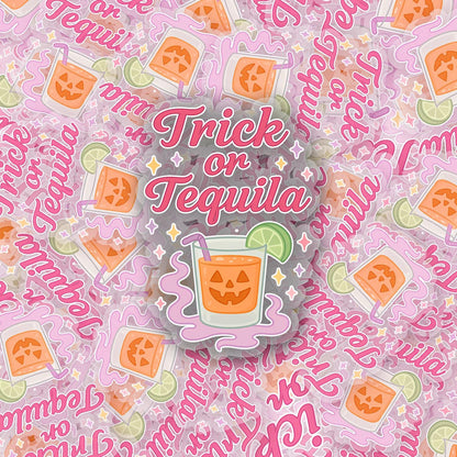 Trick or Tequila 2.5'' Vinyl Sticker – (Glitter/Holographic or Glossy)