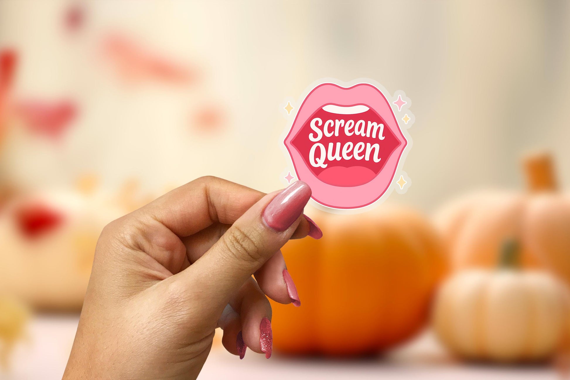 Scream Queen 2.5'' Vinyl Sticker – (Glitter/Holographic or Glossy)